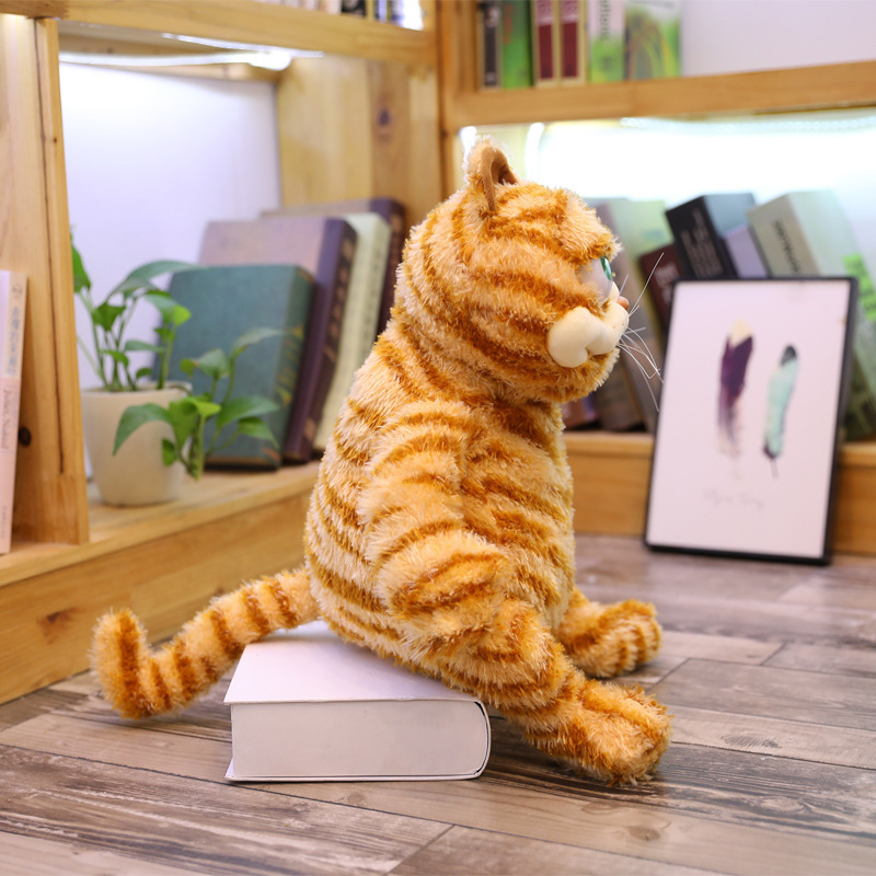 Realistic Baby Orange Stuffed Animal Cute Big Eye Cat Plush Toy