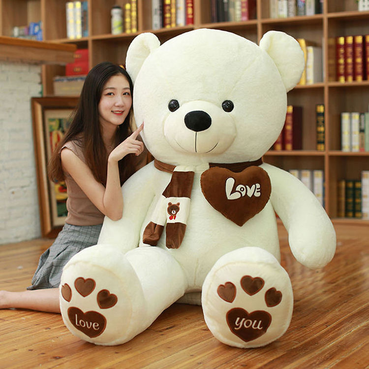 OEM ODM Custom soft fur Bear skin toy custom stuffed toy super-sized animal valentine's day 1m teddy bear plush toys