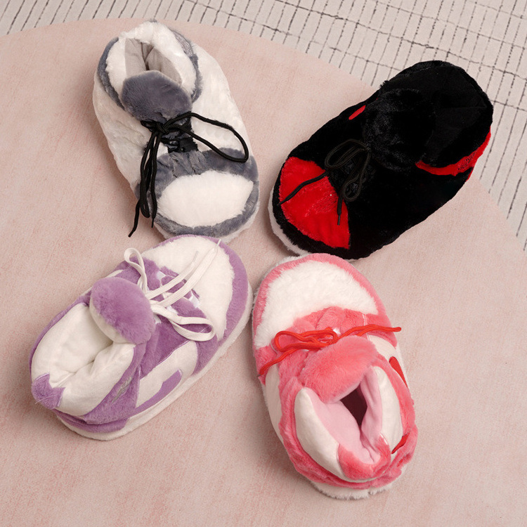 Fashion Comfortable New Arrival Average Size Unisex Shoes Home Bedroom Plush Sneaker Slippers