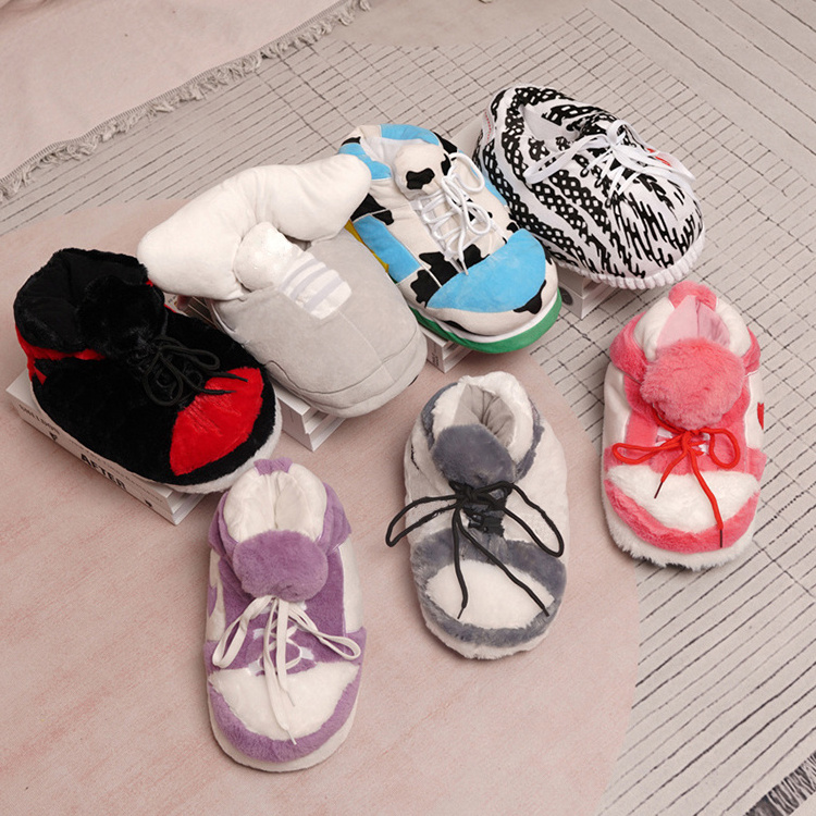 Fashion Comfortable New Arrival Average Size Unisex Shoes Home Bedroom Plush Sneaker Slippers