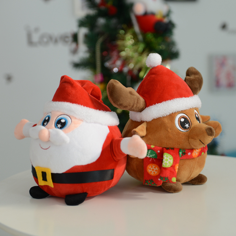 Customized Christmas Decoration Reindeer Santa Clause Elves Christmas stuffed Plush Toys Children's Gifts