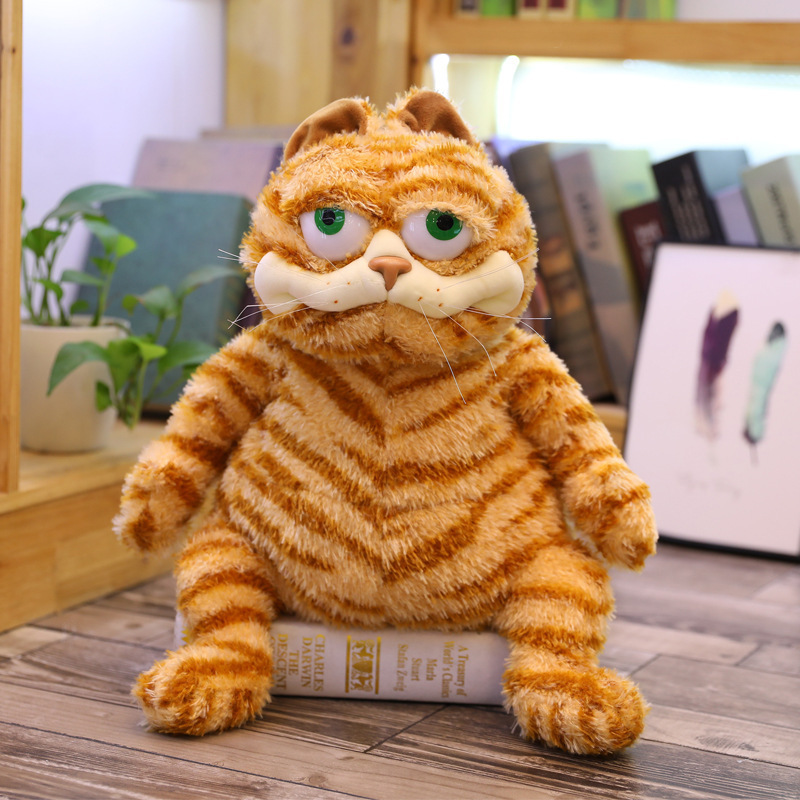 Realistic Baby Orange Stuffed Animal Cute Big Eye Cat Plush Toy