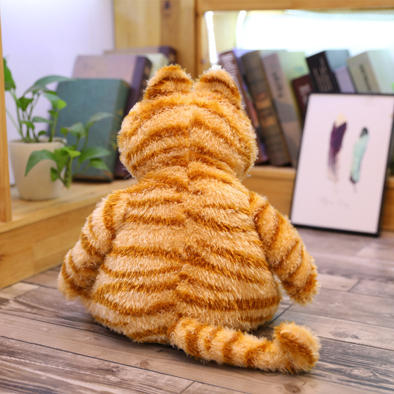 Realistic Baby Orange Stuffed Animal Cute Big Eye Cat Plush Toy