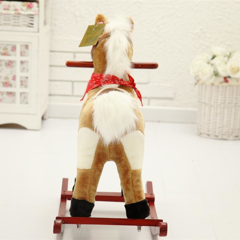 adult New fashion mix-color plush rocking horse for kids