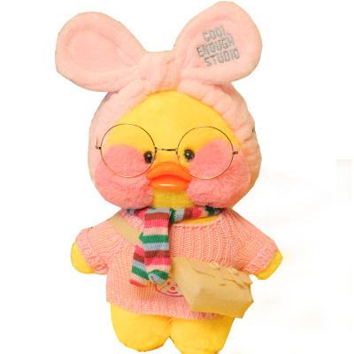 Valentine's Day Kawaii custom cute soft animal dolls little yellow duck plushies stuffed plush toys lalafanfan duck