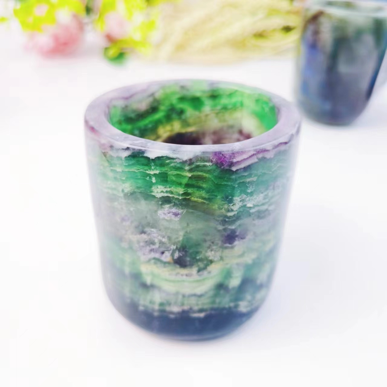 Custom Natural Hand Carved Crystal Crafts Crystal Cup Labradorite Lapis Rose Quartz Dream Amethyst Cup For Gift