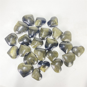 Hot Sale  Natural Crystal New Arrival Crystal Heart Shaped Bulk Gemstone Healing Stones Golden Obsidian Heart for Decoration