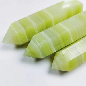 Hot Selling Afghan Jade Towers Natural Healing Crystal Wand Afghan Jade Green Onyx Points For Decoration