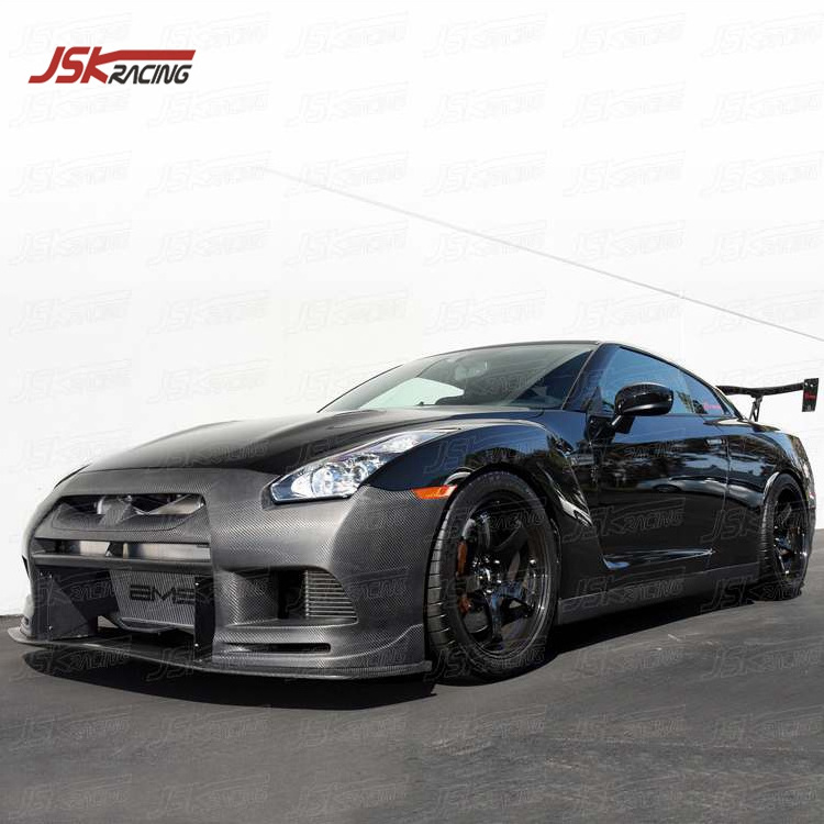 T RACING STYLE  CARBON FIBER FRONT BUMPER FOR 2008-2016 NISSAN GTR R35 CBA DBA