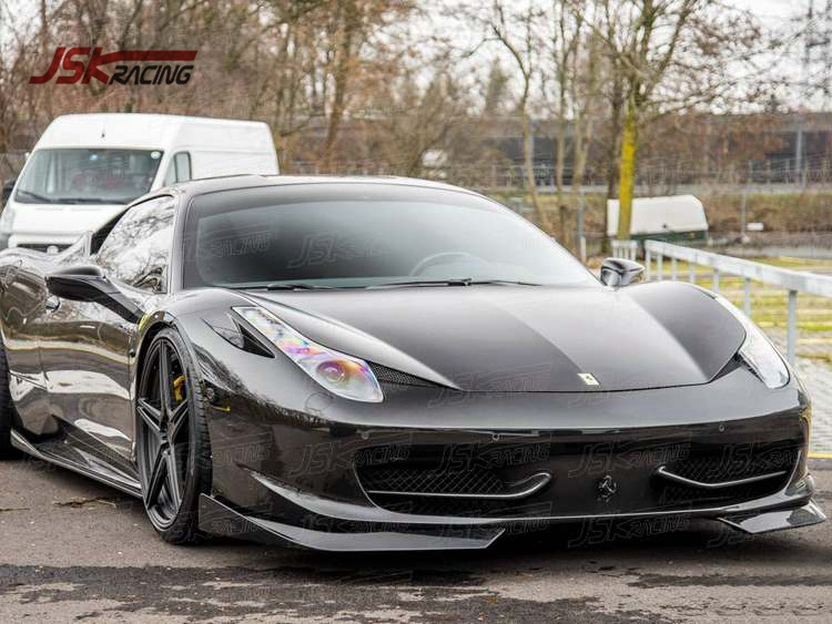 D STYLE CARBON FIBER FRONT SPLITTER FOR FERRARI 458 ITALIA AND SPIDER