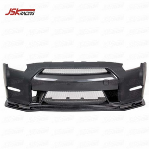 GTR BUMPER 2008-2016 NISMO STYLE GLASS FIBER FRP FRONT BUMPER WITH CARBON FIBER FRONT LIP FOR NISSAN SKYLINE GTR R35 CBA DBA