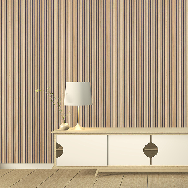 Acousound Good Soundproof Sound Isolation Acoustic Slat Walnut Wood Panel  Modern Interior  Decorative Wall  Wooden Panels