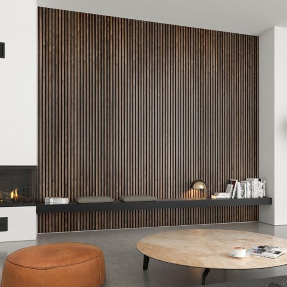 Wood slat wall panels Sound Absorbing natural oak acoustic slat wooden wall panels Acoustic Panels for Interior decors