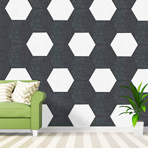 12 pack decorative eco friendly polyester sound absorbing hexagon wall acoustic panels soundproof pet felt 100% polyester