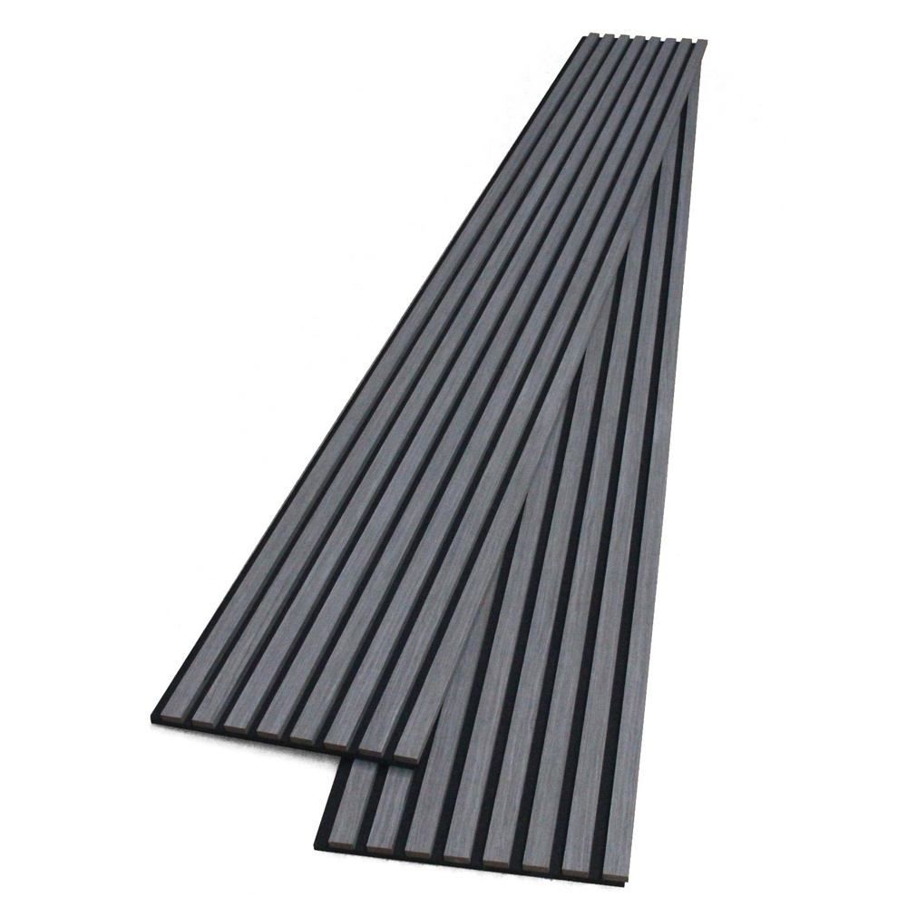 Black Felt Aku Panel Sound Absorption Slat Wood Panel Mdf Wooden Acoustic Wall Panel Decorative Art