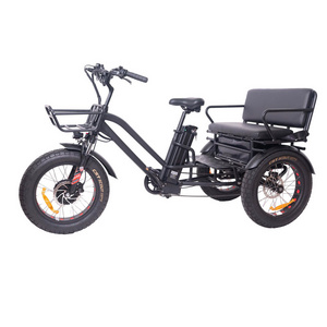 KUAKE quick delivery 20ah suspension Two-seater carry children electric passenger tricycle 3 wheel electric bike 750w etrike