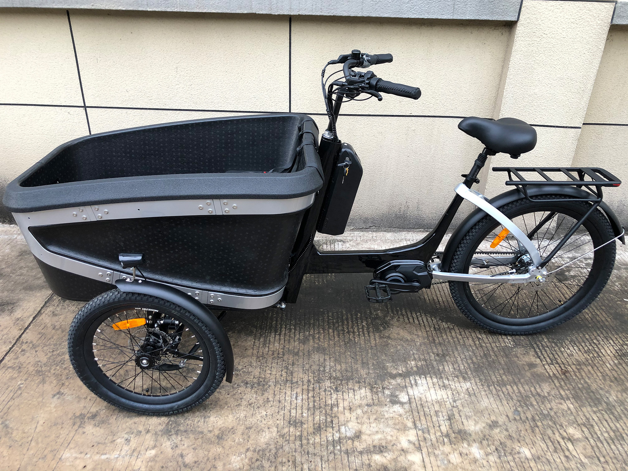 KUAKE 48v 750W bafang G062 front motor trike fat tire 6 speed folding electric tricycle for adult for sale