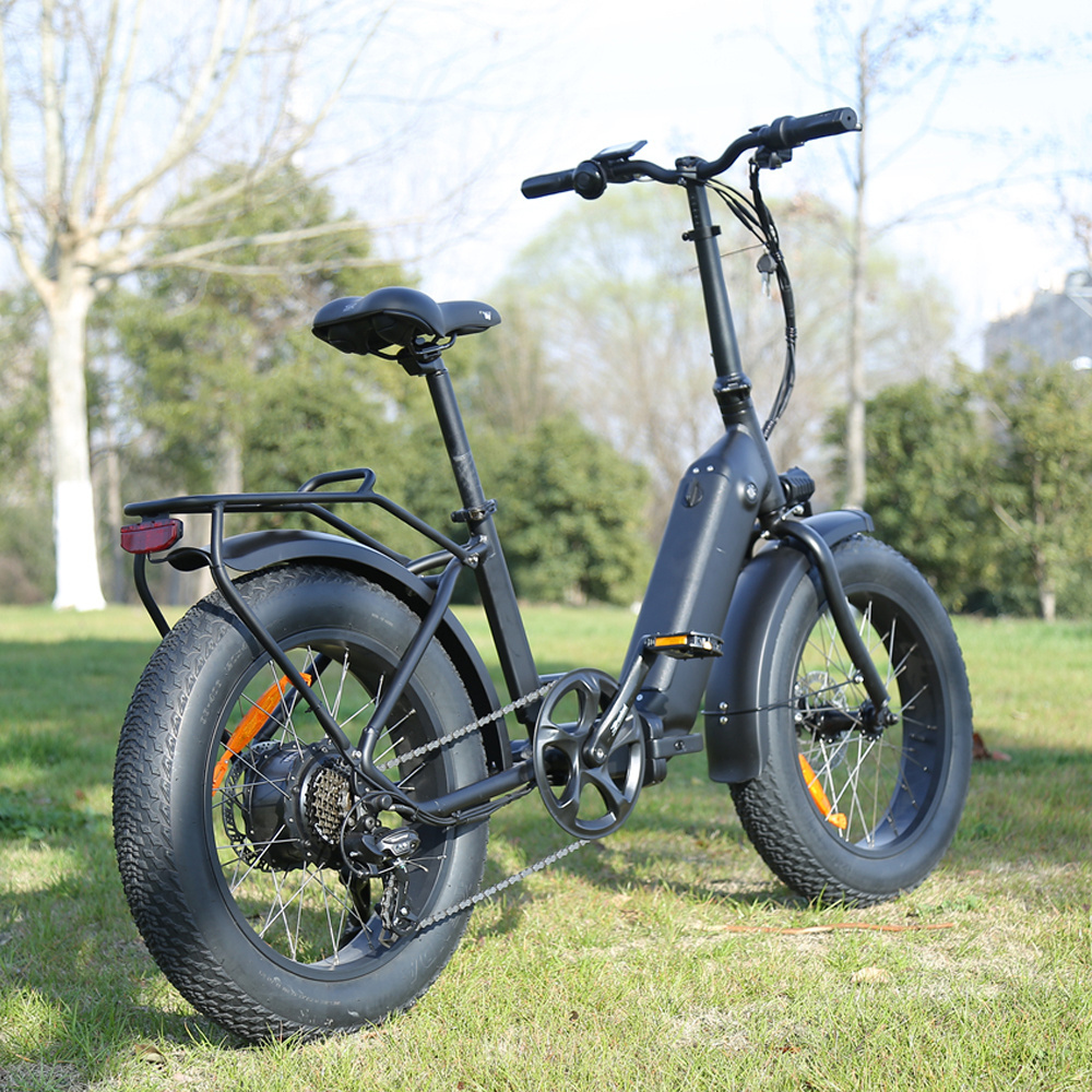 Ready ship hidden battery 48v 500w 20 inch foldable fat tire electric mountain e bike for adult person