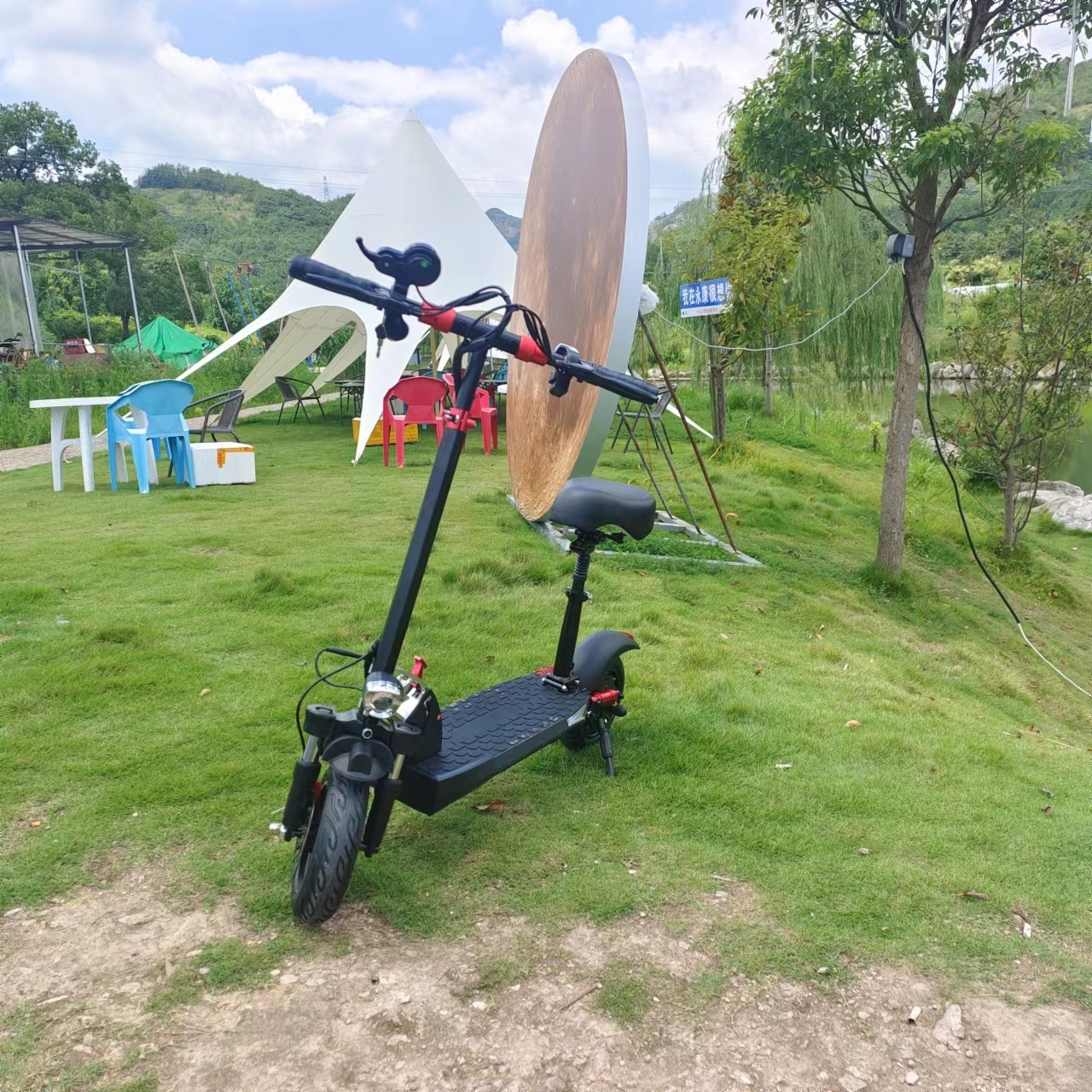 Offroad Electric Scooter With Seat For Adults 800W two wheels foldable E scooter