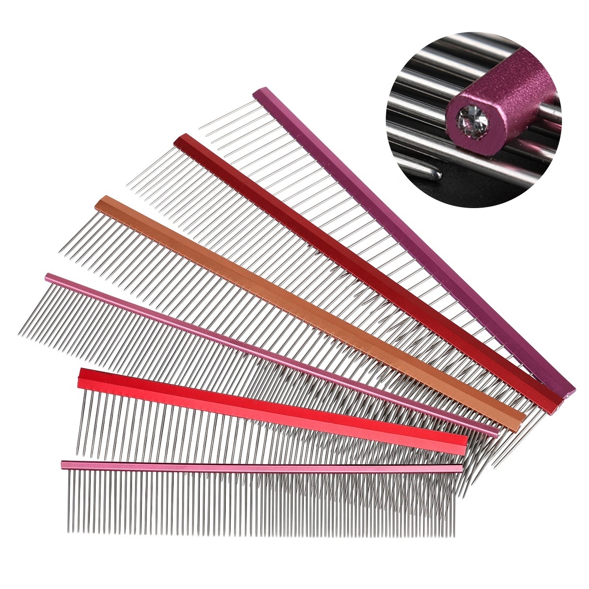 Factory Wholesale Tied Card Packaging Stainless Steel Cat Lice Comb Dog Pet Grooming Comb