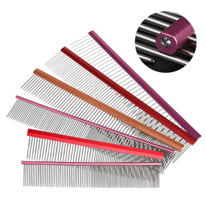 Factory Wholesale Tied Card Packaging Stainless Steel Cat Lice Comb Dog Pet Grooming Comb