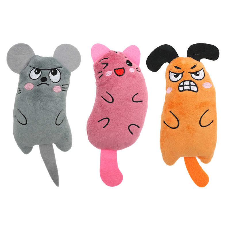 Factory Wholesale Custom Logo Interactive Cat Plush Mouse Toy With Catnip