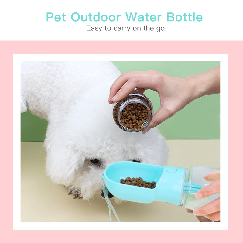 3 in 1 Portable Water Bottle For Dogs Outdoor Puppy Pet Travel Dog Drinking Water Bottle with Food Container Dispenser Bowl