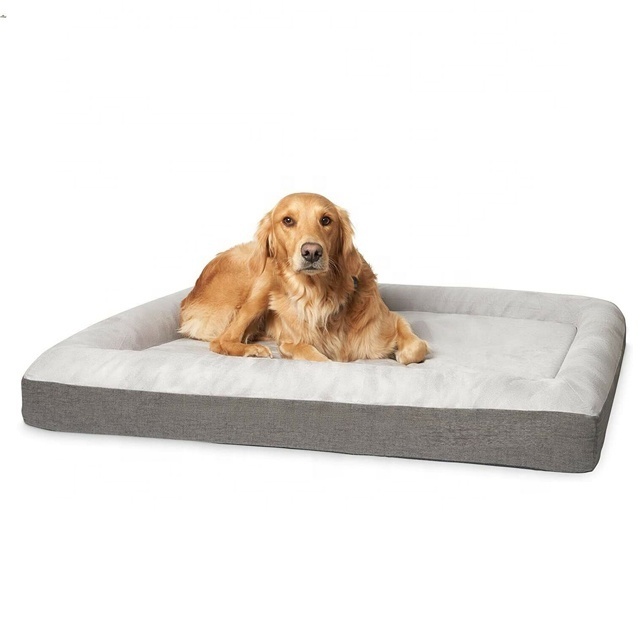 Premium Large Dog Beds Grey Orthopedic Memory Foam Waterproof Washable Pet Bed