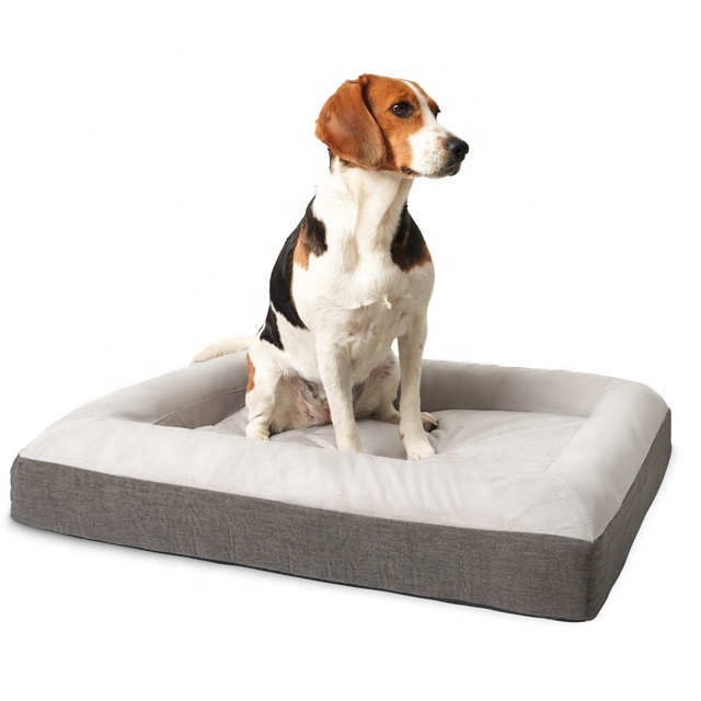 Premium Large Dog Beds Grey Orthopedic Memory Foam Waterproof Washable Pet Bed