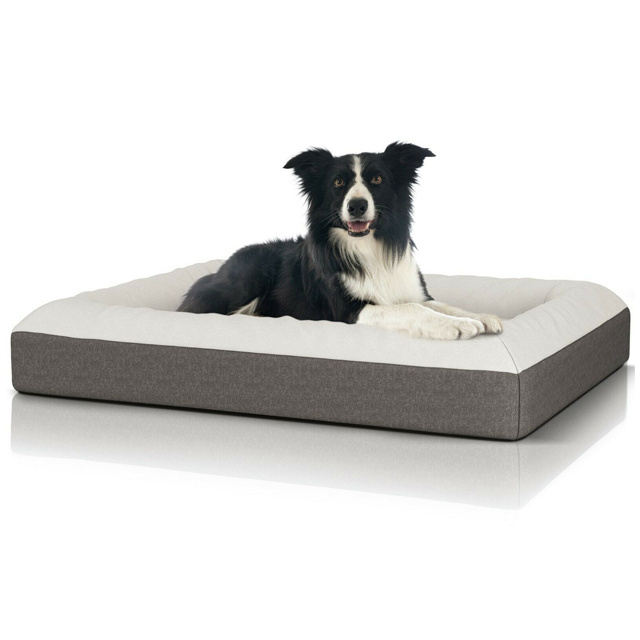 Premium Large Dog Beds Grey Orthopedic Memory Foam Waterproof Washable Pet Bed