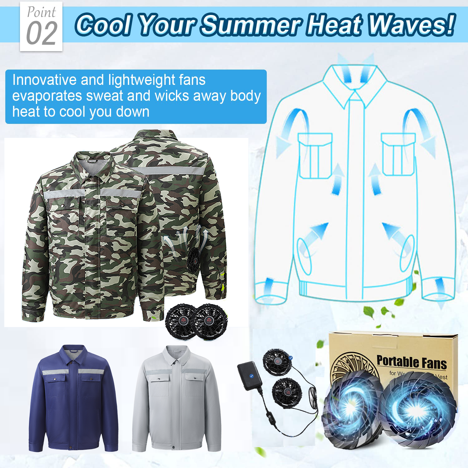 Summer Cooling 3 Speed Control Reflective Air Conditioning Outdoor Work Cooling Jacket with fans