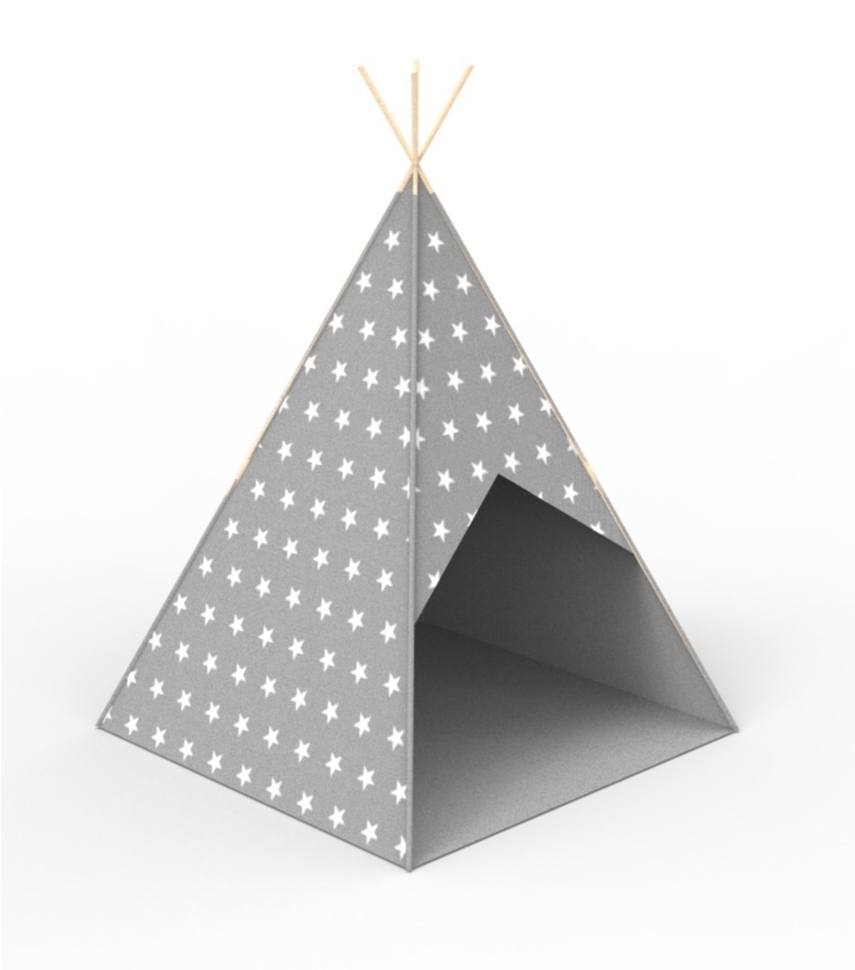 Children Tent Play Tipi Factory Direct Wholesale Durable Cute for Kids Children Teepee Indoor Playing Cotton Canvas Cloth, Wood