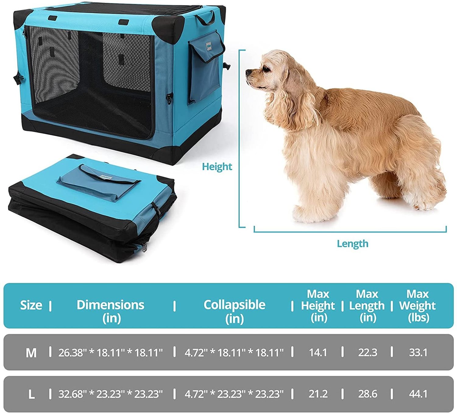 Factory Price Steel Frame 4 Door Portable Folding Dog Soft Crate