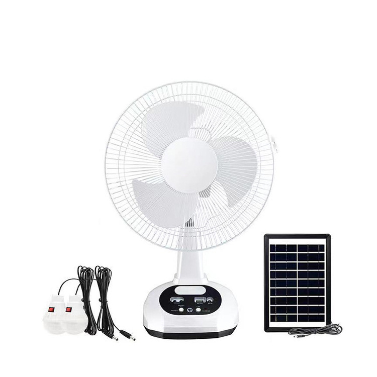 Operation Metal Grill 12 Inches 3 Blades Rechargeable Home Solar Fans Rechargeable Electric Fan