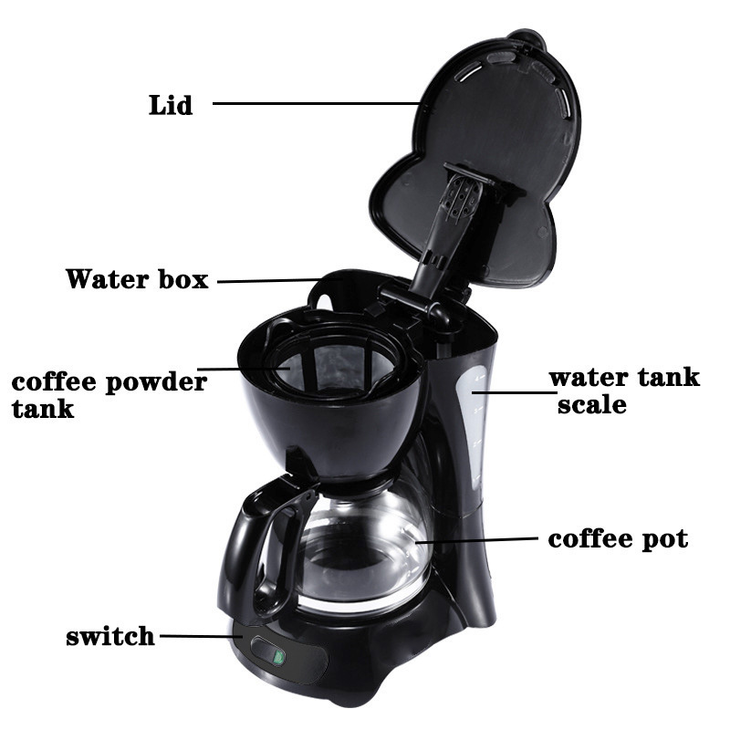 Hotel Room Semi Automatic Mini Electric Office Filter Tea Coffeemaker Machine And Home Small Portable Manual Drip Coffee Maker