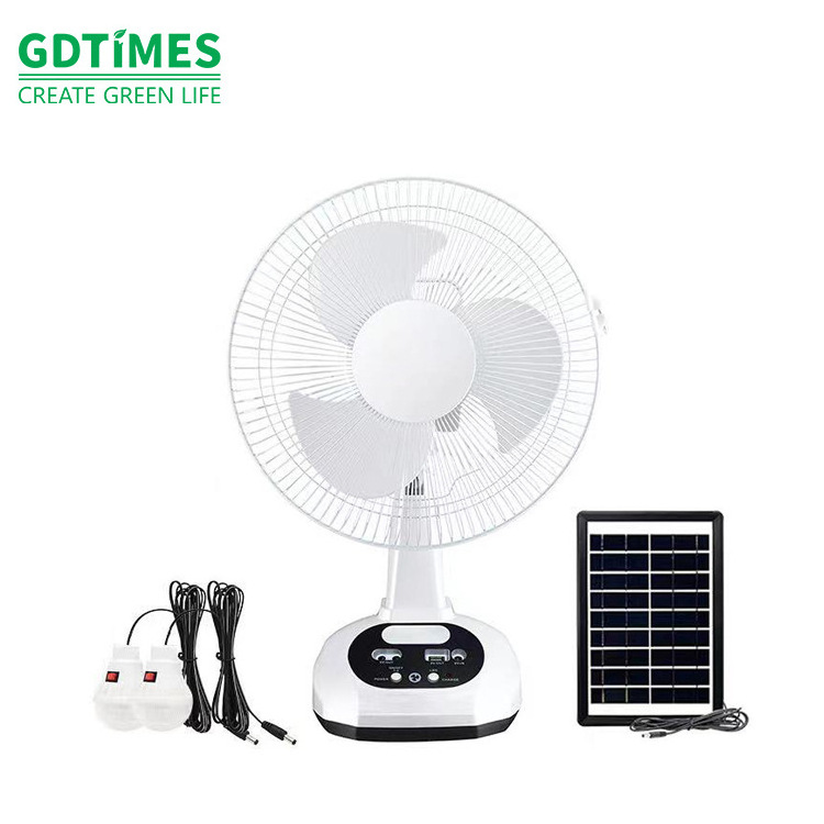 Operation Metal Grill 12 Inches 3 Blades Rechargeable Home Solar Fans Rechargeable Electric Fan