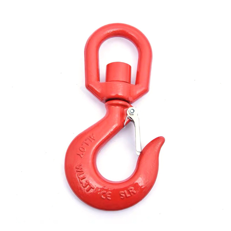 Manufacturer Alloy Steel Swivel Crane Chain Hook Swivel Self-locking Hook With Safety Latch For Lifting