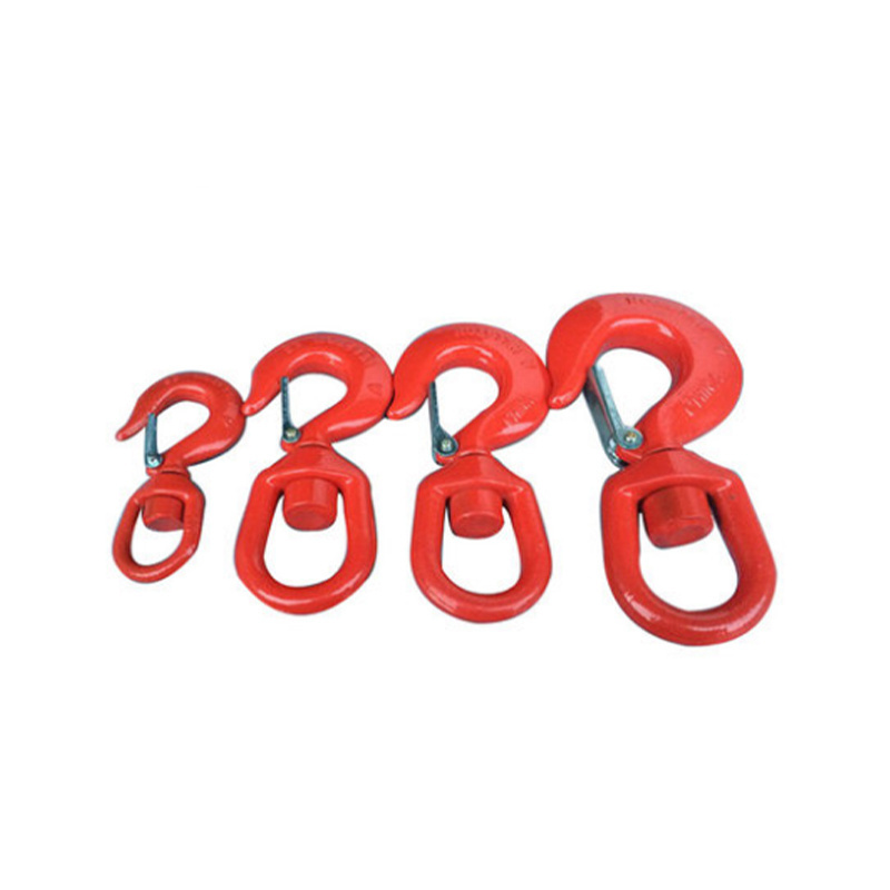 Manufacturer Alloy Steel Swivel Crane Chain Hook Swivel Self-locking Hook With Safety Latch For Lifting