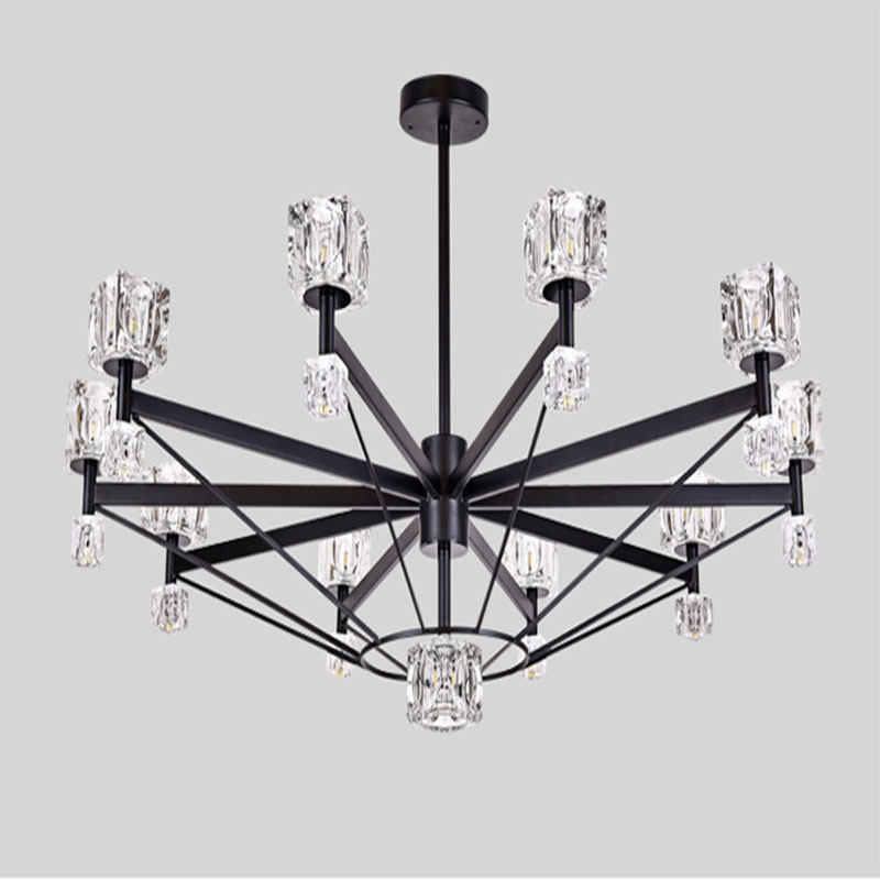 Modern Pendant Lighting 6 Lights Black Gold Sputnik Chandeliers Living Room Ceiling Light