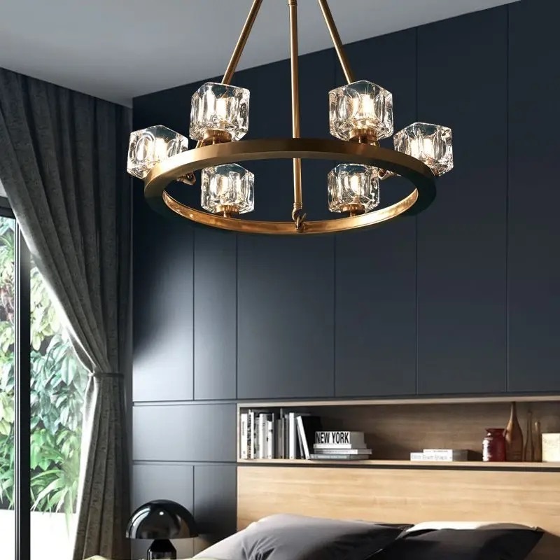 Factory Custom Flush Mount Fixture Sputnik Chandelier Gold Pendant Lighting Crystal Ceiling Light