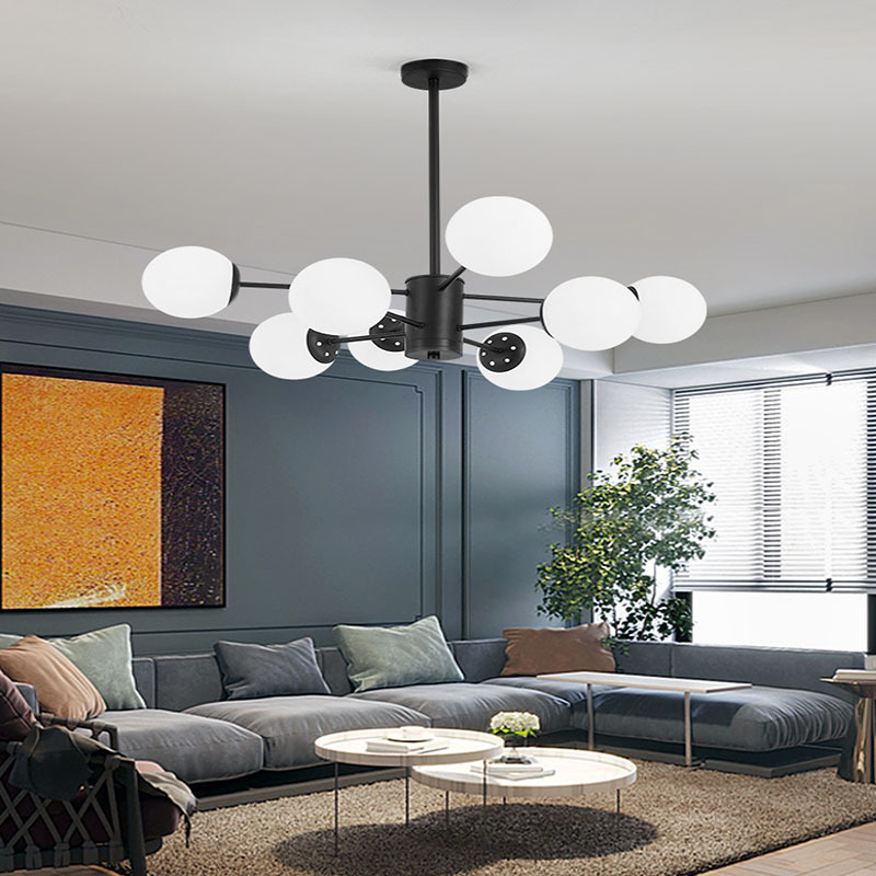 Flush Mount Pendant Lighting Sputnik Chandelier Modern Ceiling Light Fixture for Hotel Bedroom Living Room