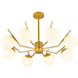 Mid Century Hotel Bedroom Living Room Semi Flush Mount Modern Sputnik Chandelier Light Fixture