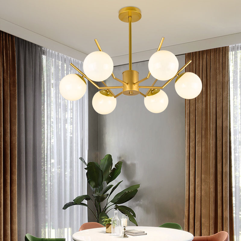 Mid Century Hotel Bedroom Living Room Semi Flush Mount Modern Sputnik Chandelier Light Fixture