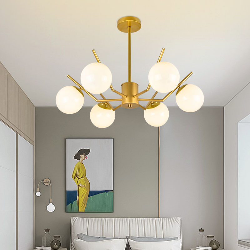 Mid Century Hotel Bedroom Living Room Semi Flush Mount Modern Sputnik Chandelier Light Fixture