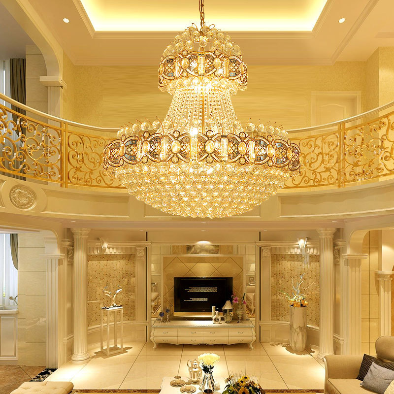 Gold Empire Fancy Pendant Lamp Hotel Chrome Chandeliers Indoor Decoration Pendant Light k9 fine crystal tear drop chandelier