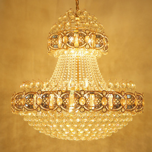 Gold Empire Fancy Pendant Lamp Hotel Chrome Chandeliers Indoor Decoration Pendant Light k9 fine crystal tear drop chandelier