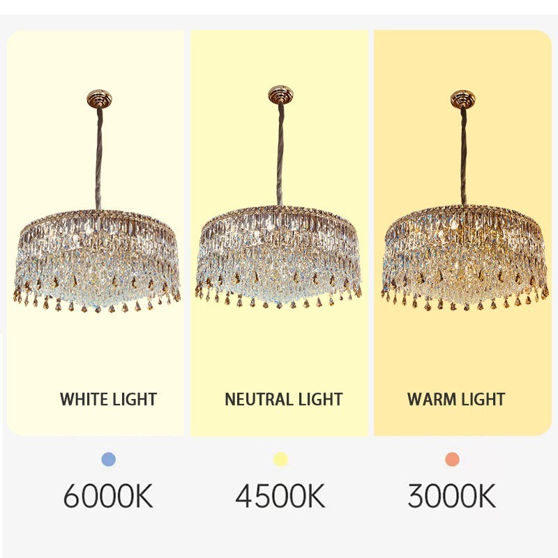 2023 New Design Huge Crystal Chandelier Rustic Bedroom Dining Room Pendant Light Fixtures Indoor LED Hanging Lights