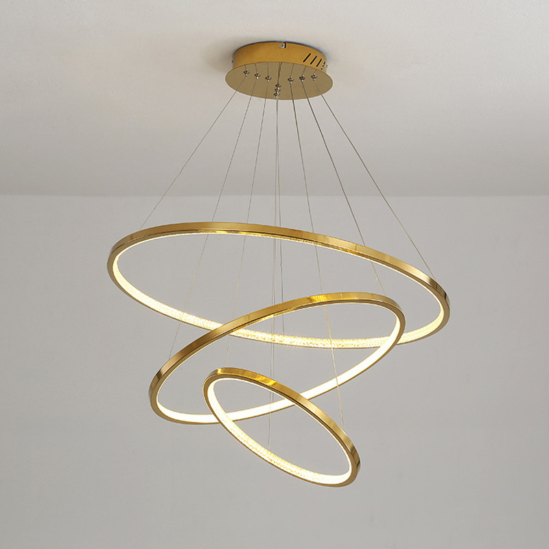 Modern LED Chandelier with Acrylic Shade,Round LED Chandelier  Brushed Nickel Fixture, Kitchen Island, Din