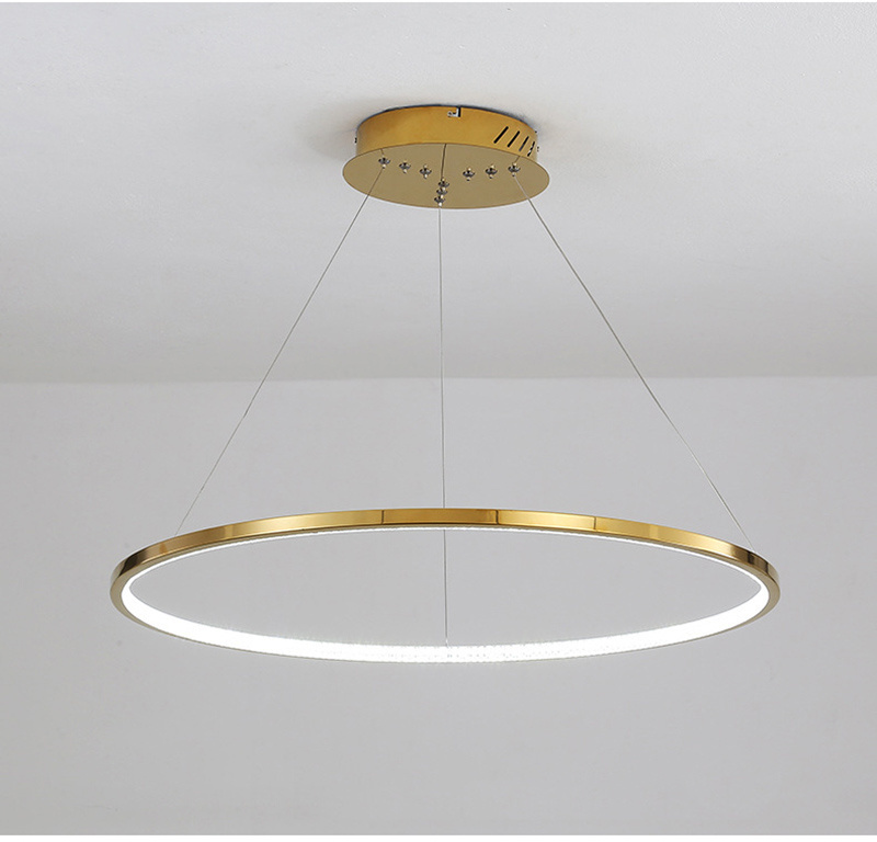 Modern LED Chandelier with Acrylic Shade,Round LED Chandelier  Brushed Nickel Fixture, Kitchen Island, Din