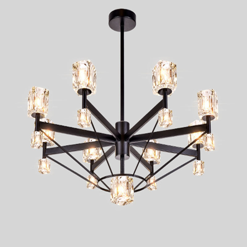 Modern Pendant Lighting 6 Lights Black Gold Sputnik Chandeliers Living Room Ceiling Light